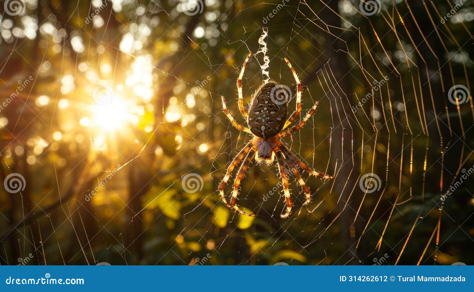 spider web in sunlight