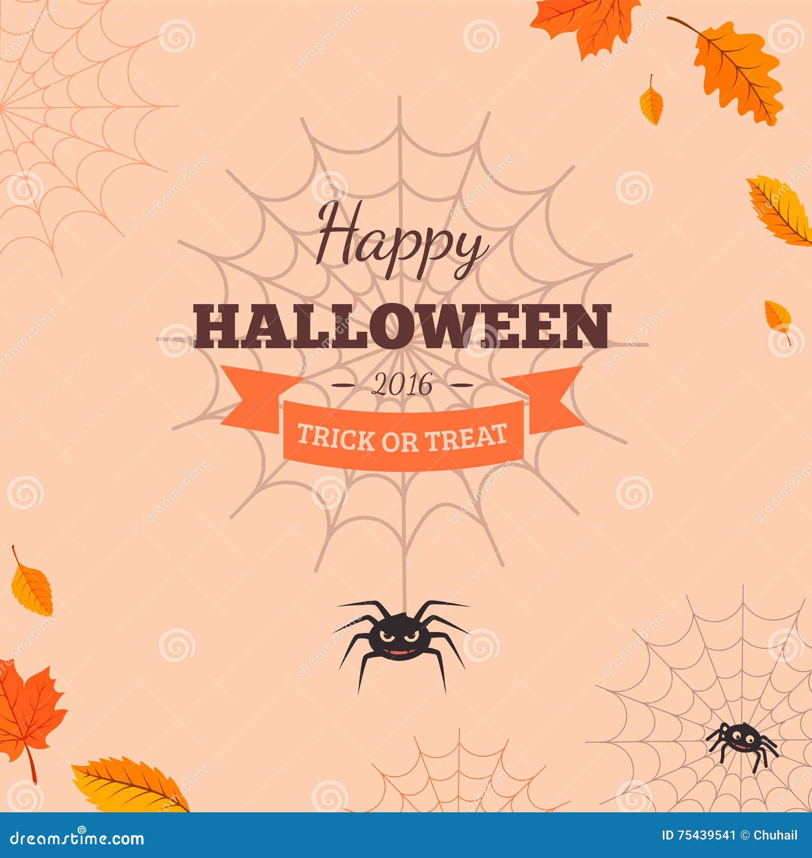 Spider web and text block. stock vector. Illustration of design 75439541