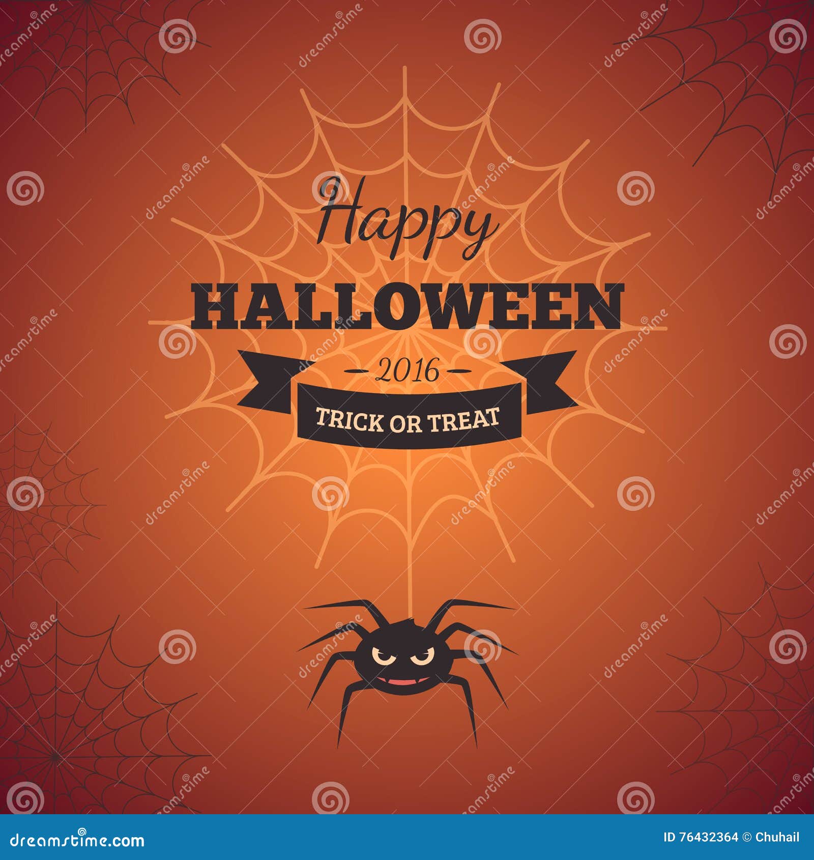 Spider web and text block. stock vector. Illustration of color 76432364