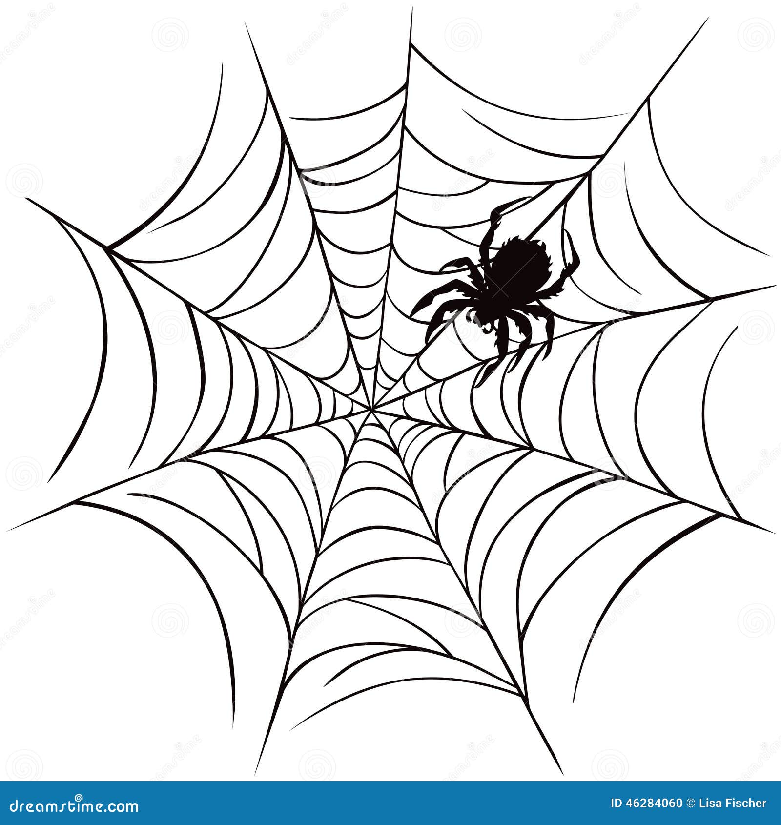 Spider and Web stock vector. Illustration of arachnid - 46284060