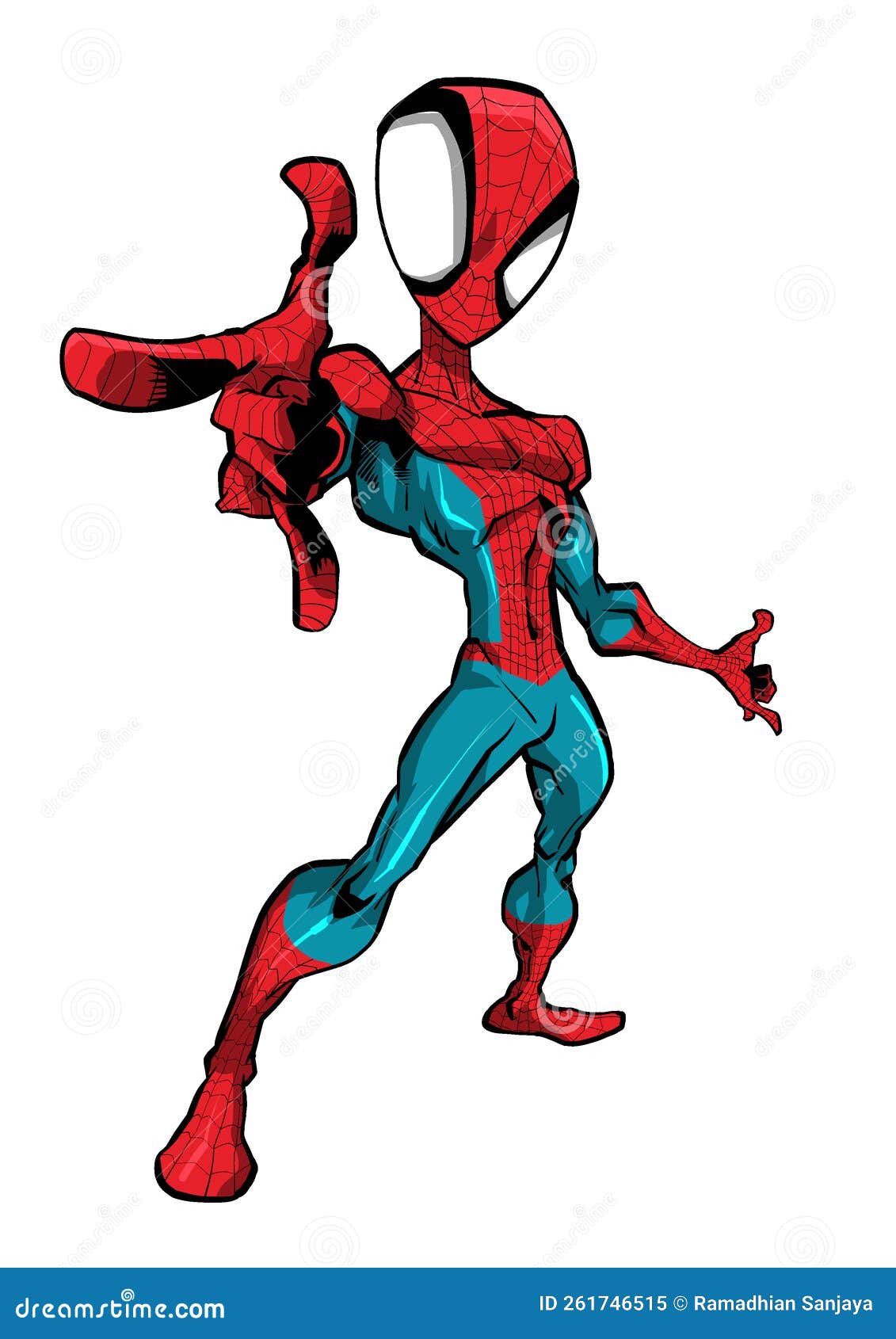 Spiderman Pointant Sa Main Pour Tirer Sur La Toile Image éditorial