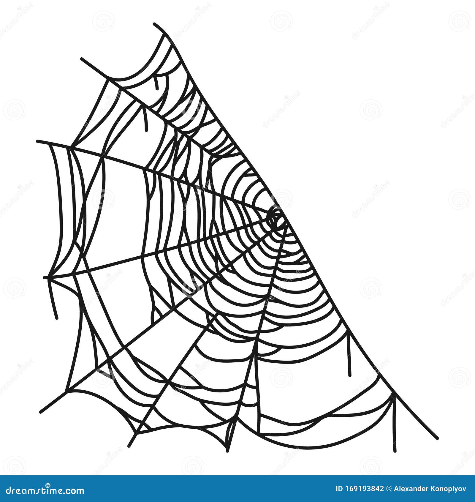 Spider web icon. Circle cobweb vector silhouette. Spiderweb clip art. Flat vector illustration. Stock Vector