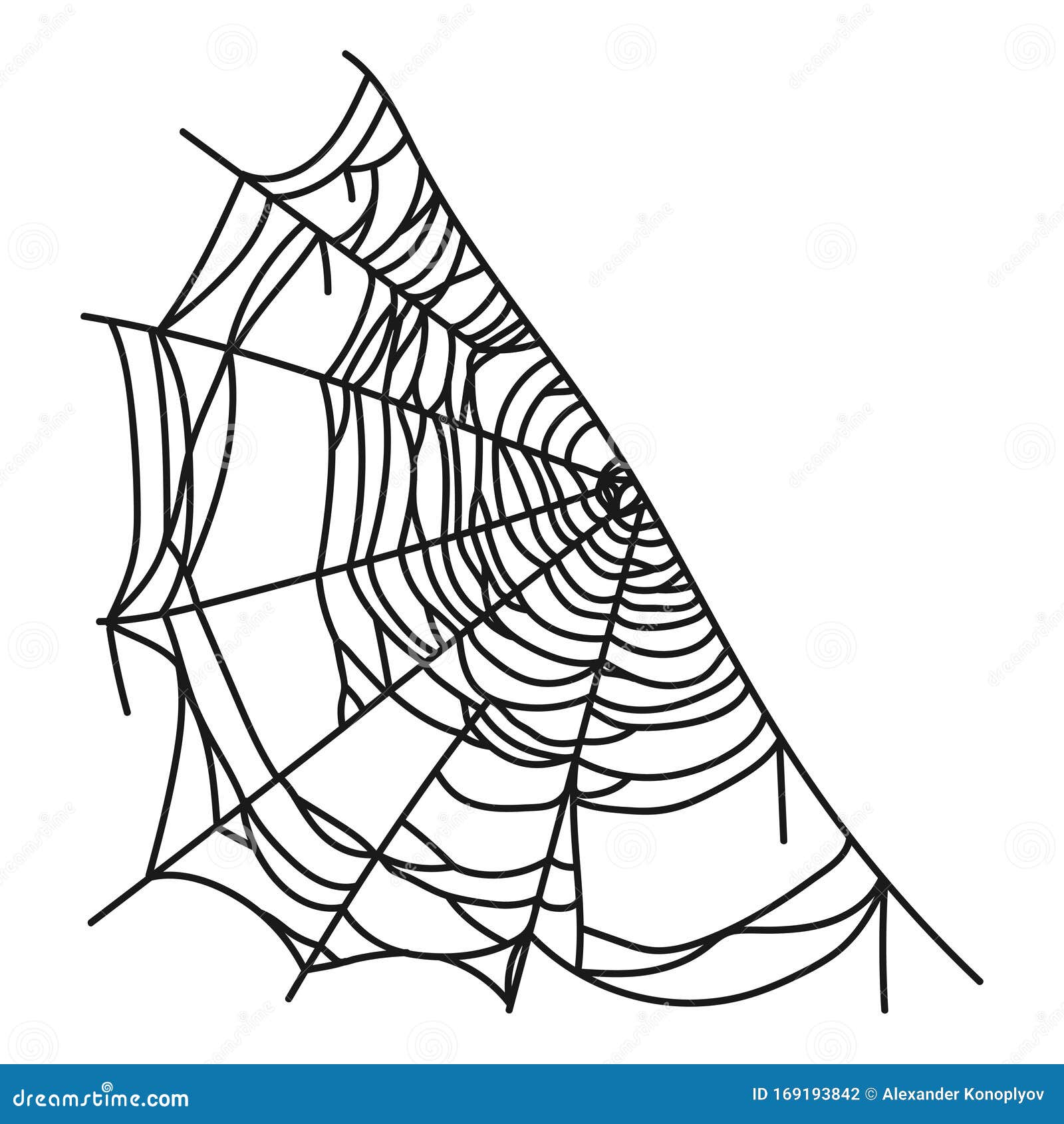 Spider web icon. Circle cobweb vector silhouette. Spiderweb clip art. Flat  vector illustration. Stock Vector