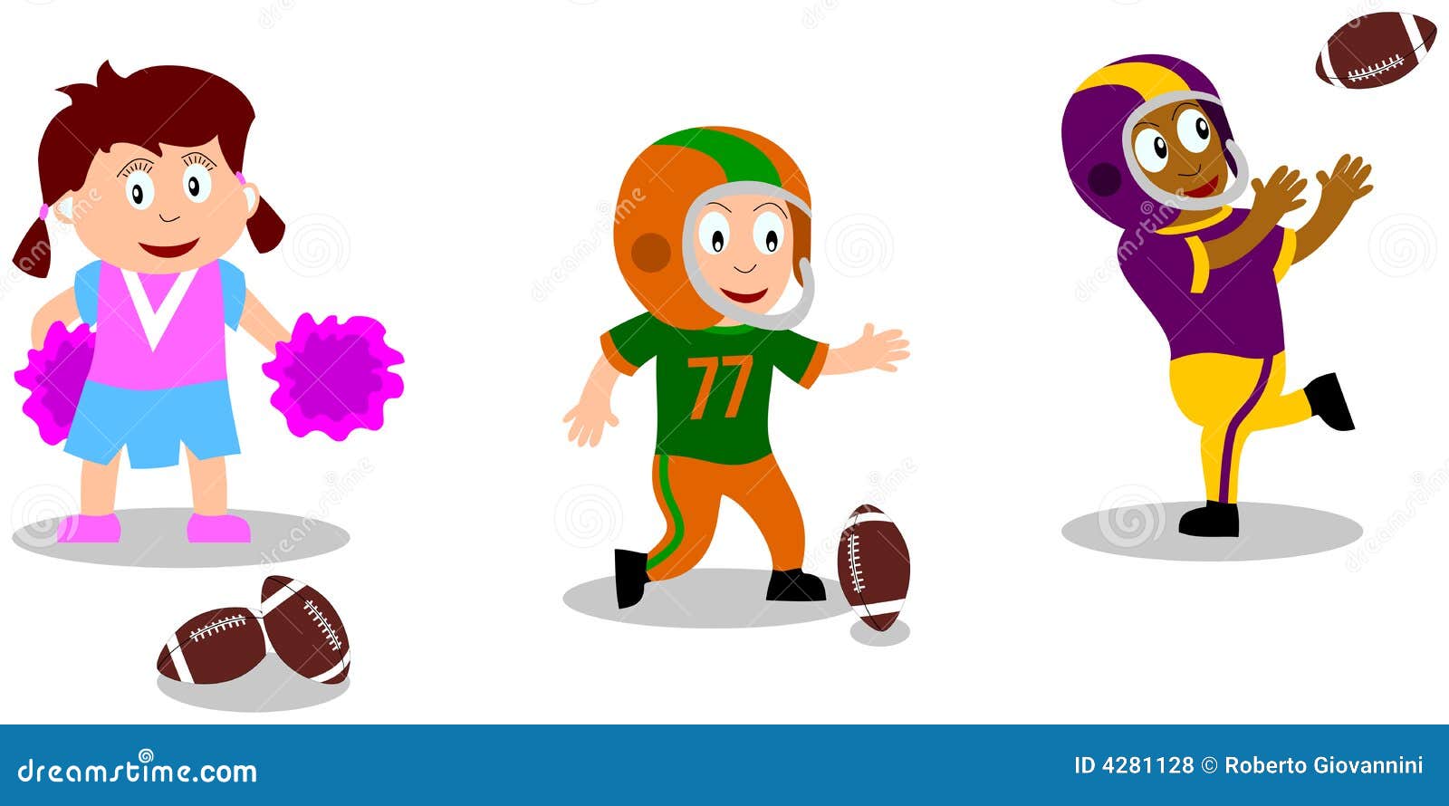 Spielende Kinder Fussball Stock Abbildung Illustration Von Spielende