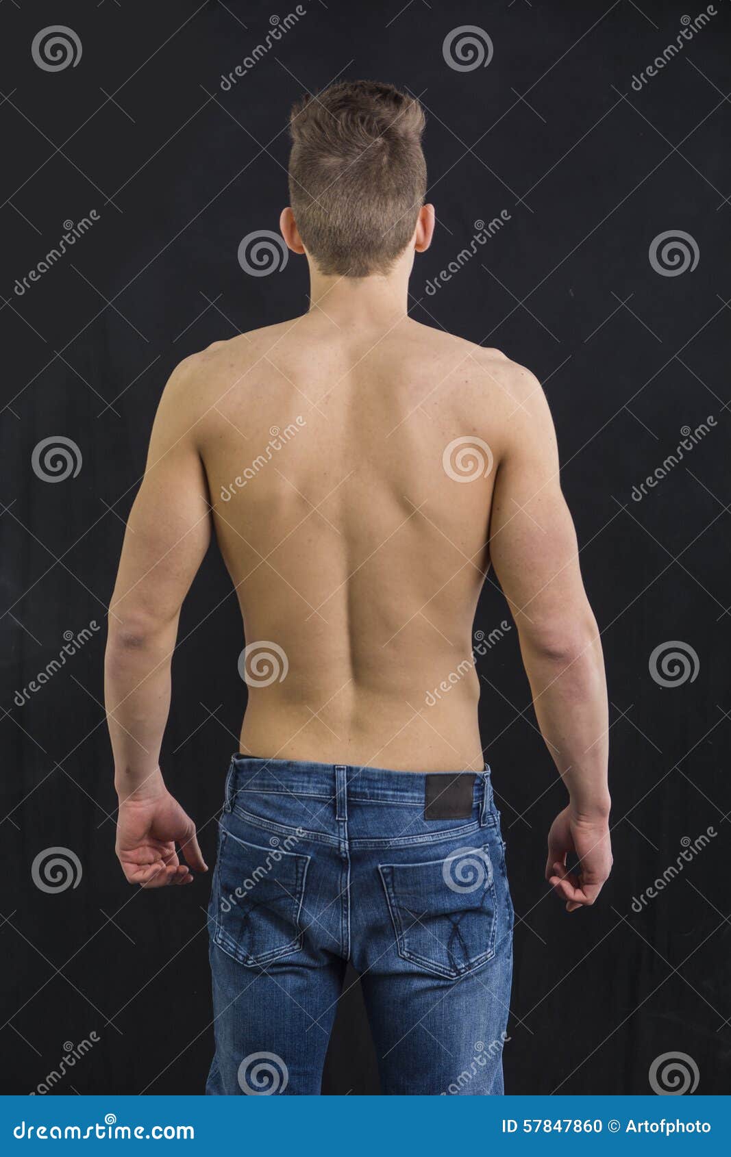 Spier Ontspannen Rug Van De Jonge Mens Stock Foto Image of