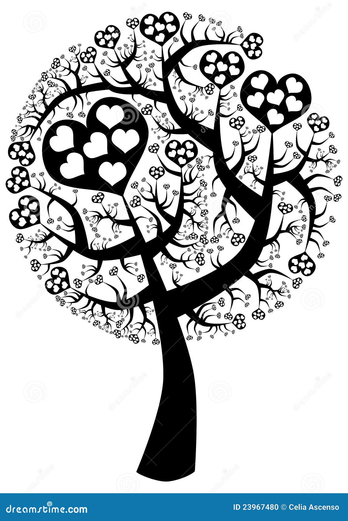 spike love tree silhouette