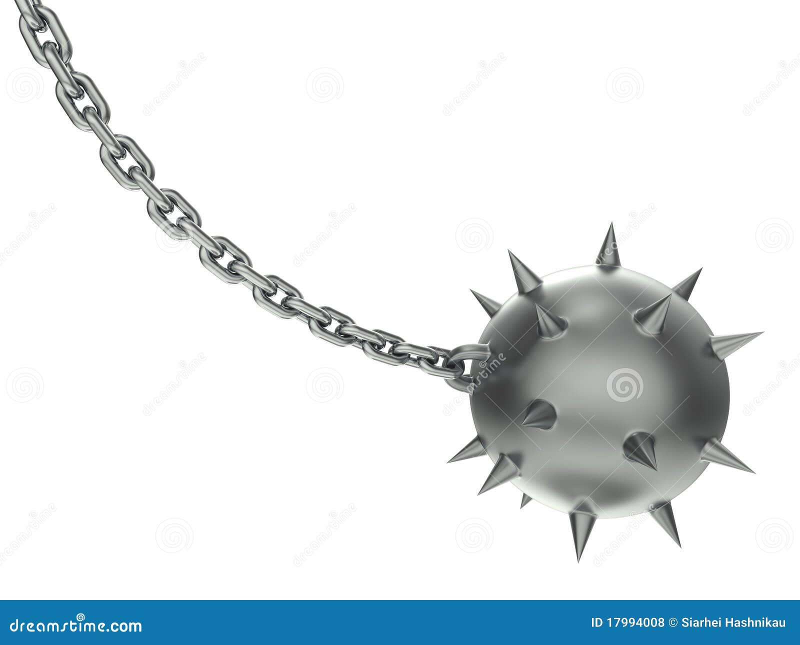 Spike wrecking ball. 3D wrecking ball with spikes and chain.