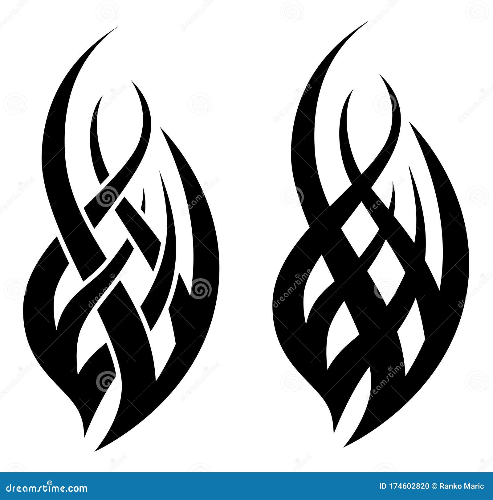 Black And White Flame Tattoos  ClipArt Best