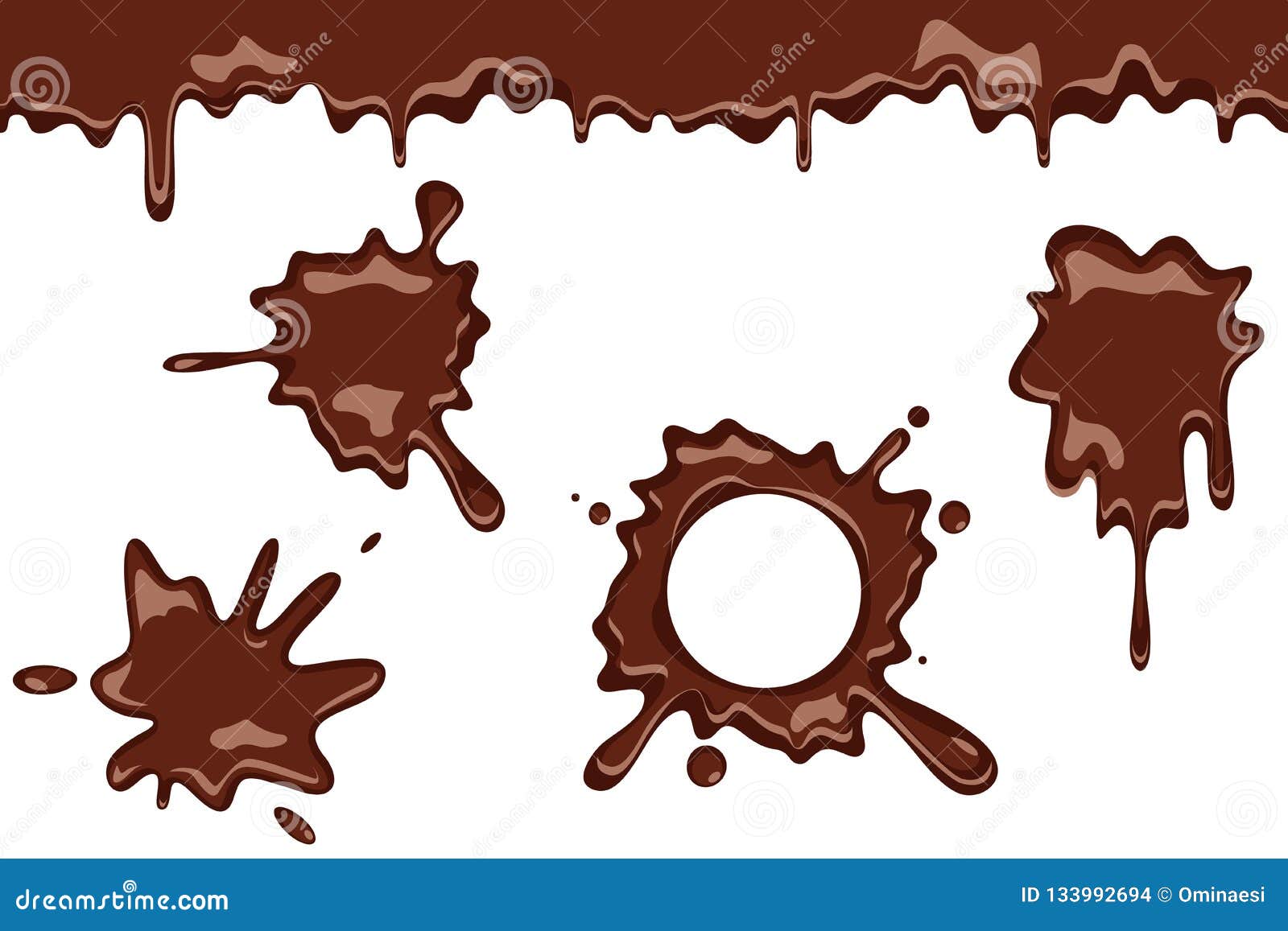 spill chocolate splash flowing dripping splatter seamless liquid cartoon   