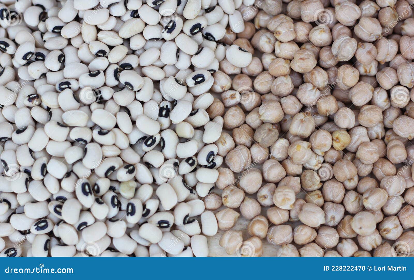 Spilled Black Eyed Peas and Chickpeas Spilled on Table Stock Photo Image of food, peas 228222470