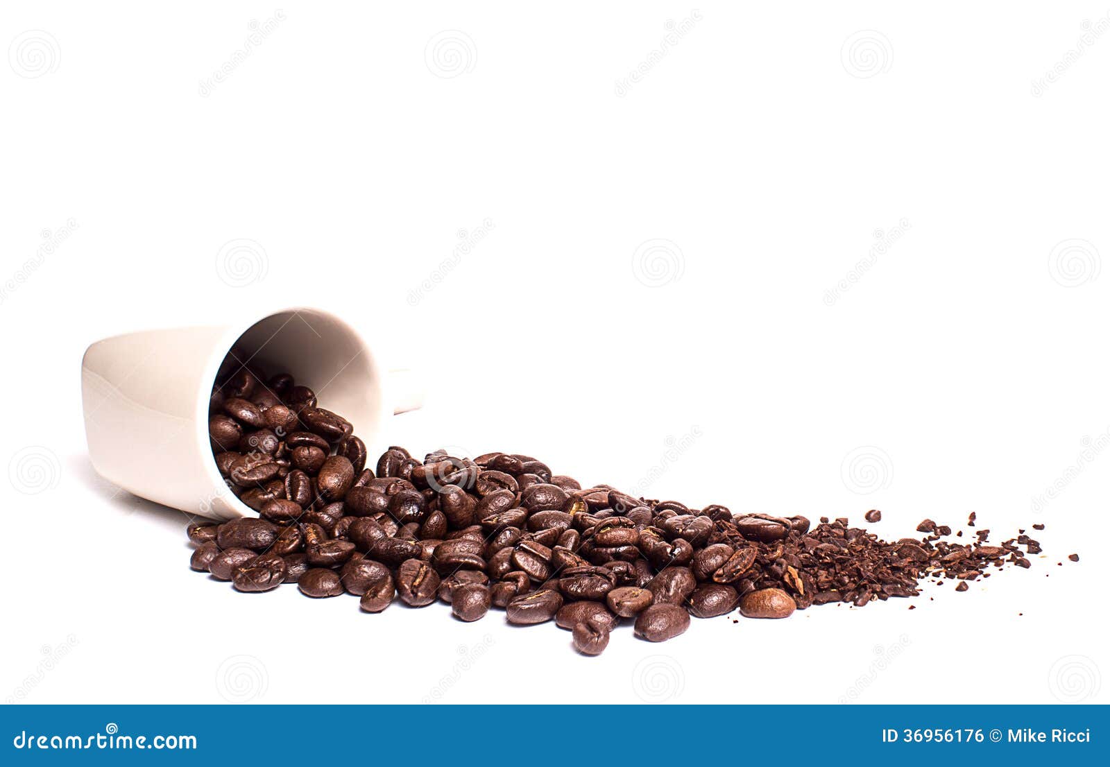 spilled coffee beans