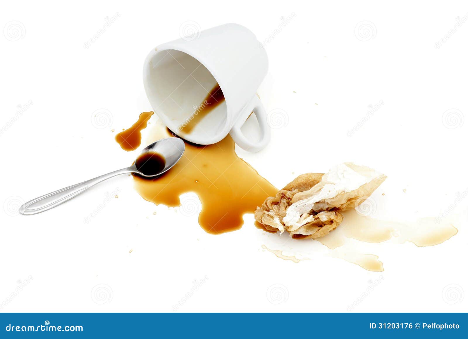 spilled coffee.