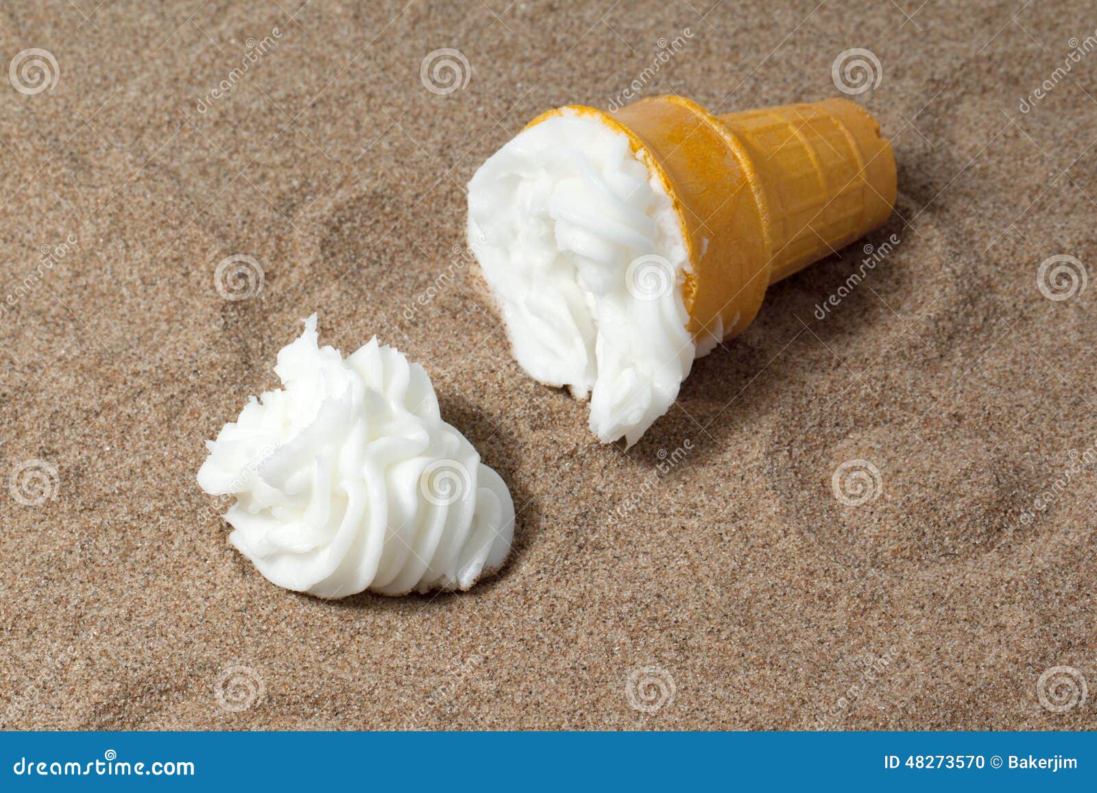 Spilled ice cream sundae stock photo. Image of sand, refreshing 48273570