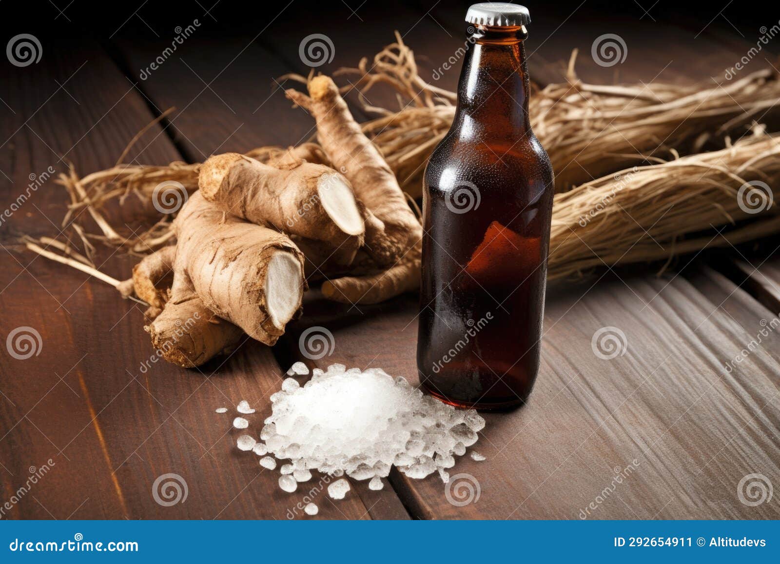A Spilled Root Beer Next To Its Knocked Over Bottle Stock Image Image