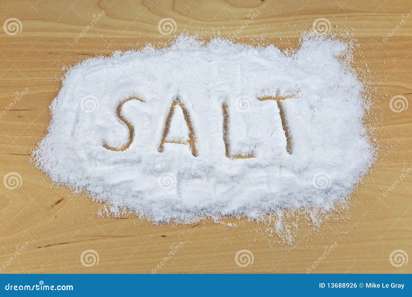 Spilled Salt On A Wooden Table Royalty Free Stock Image ...