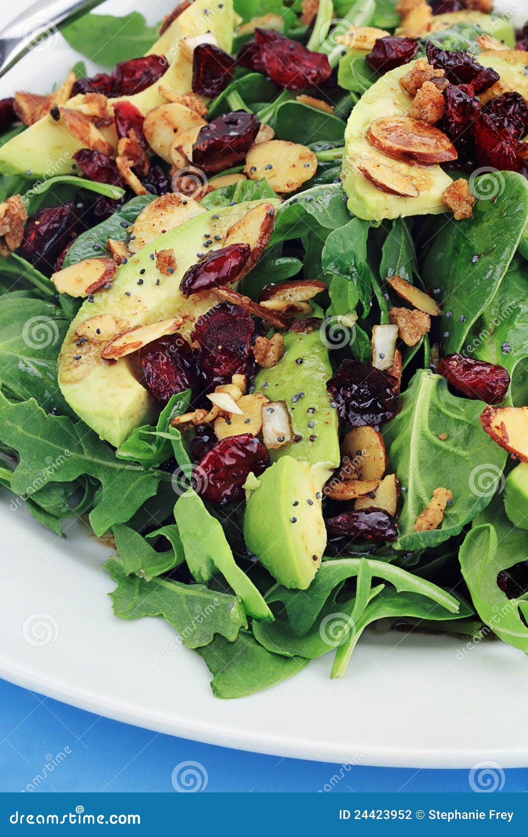 Spinach and Avocado Salad stock photo. Image of color - 24423952