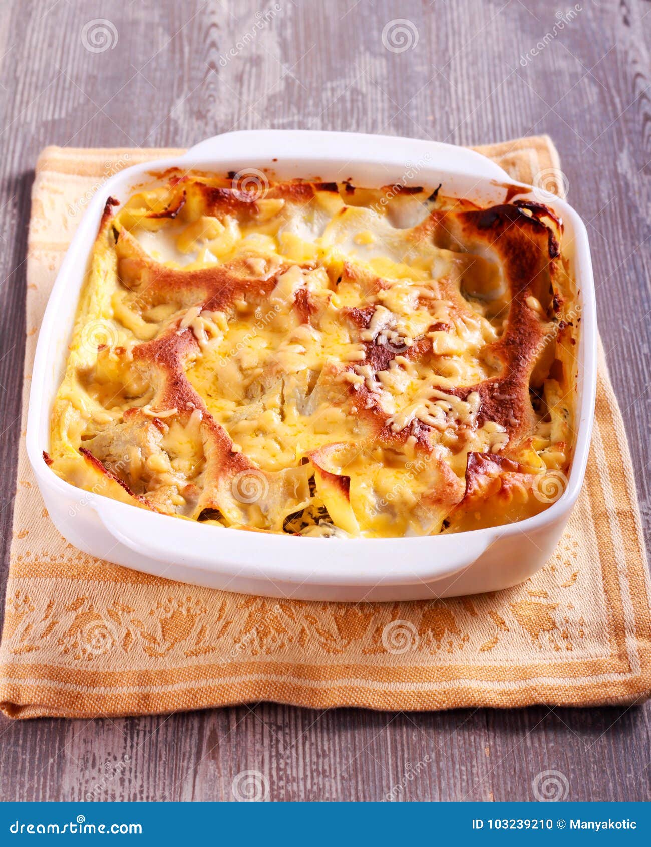 Spinach and cheese lasagna stock photo. Image of spinach 103239210