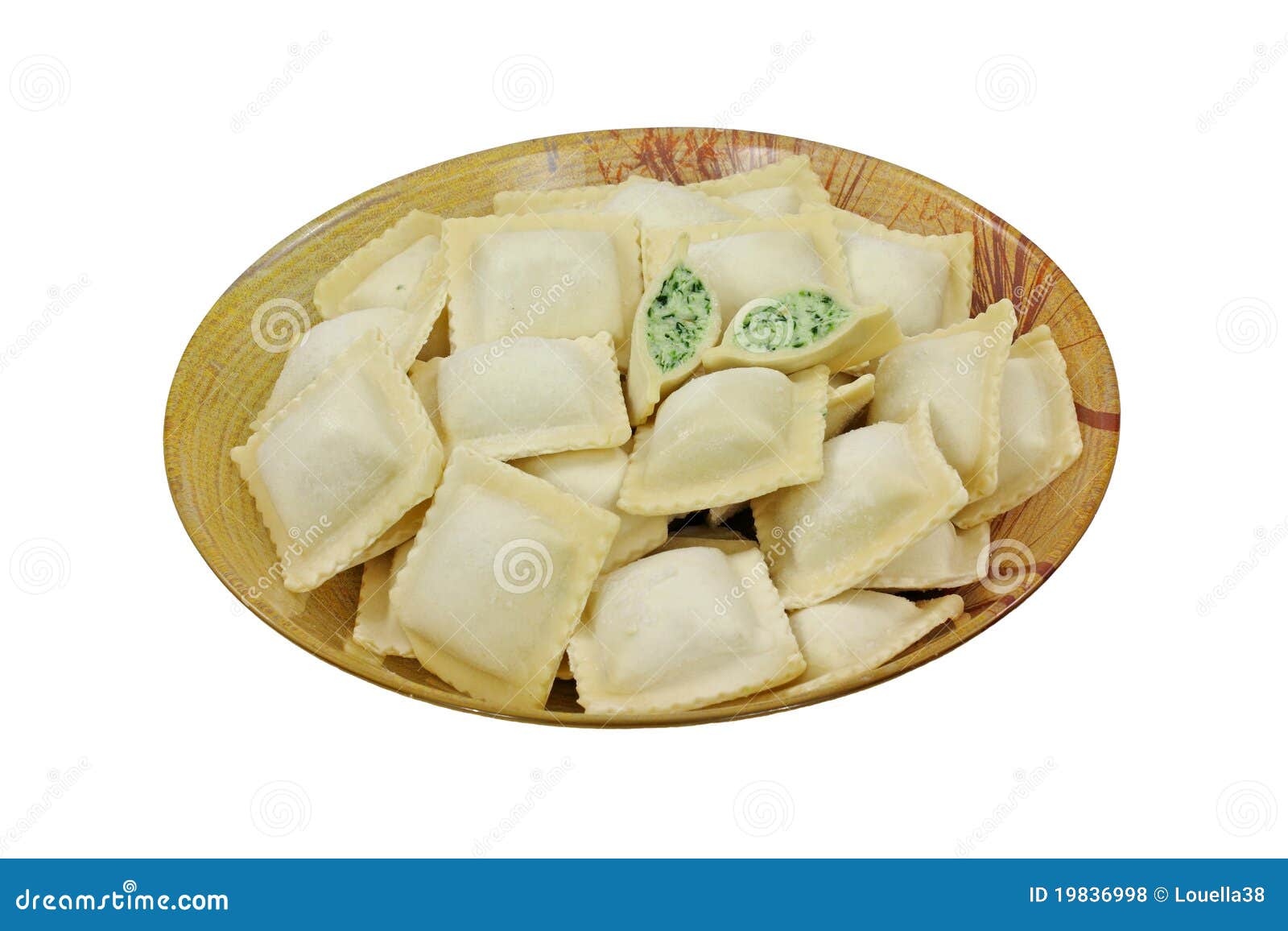 Spinach and Cheese Ravioli Frozen Stock Photo - Image of ramono