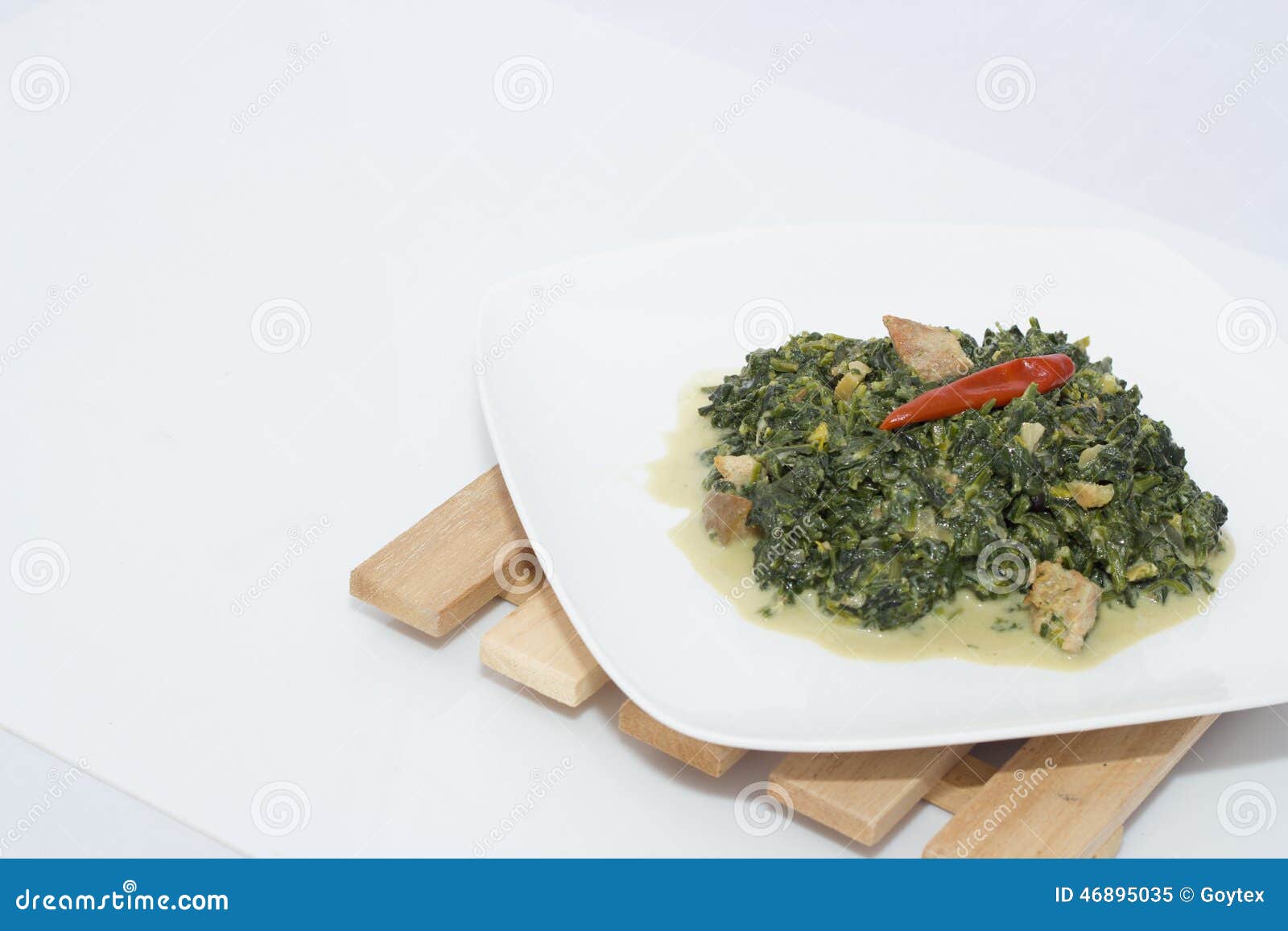 Spinach with coconut milk stock image. Image of spice - 46895035