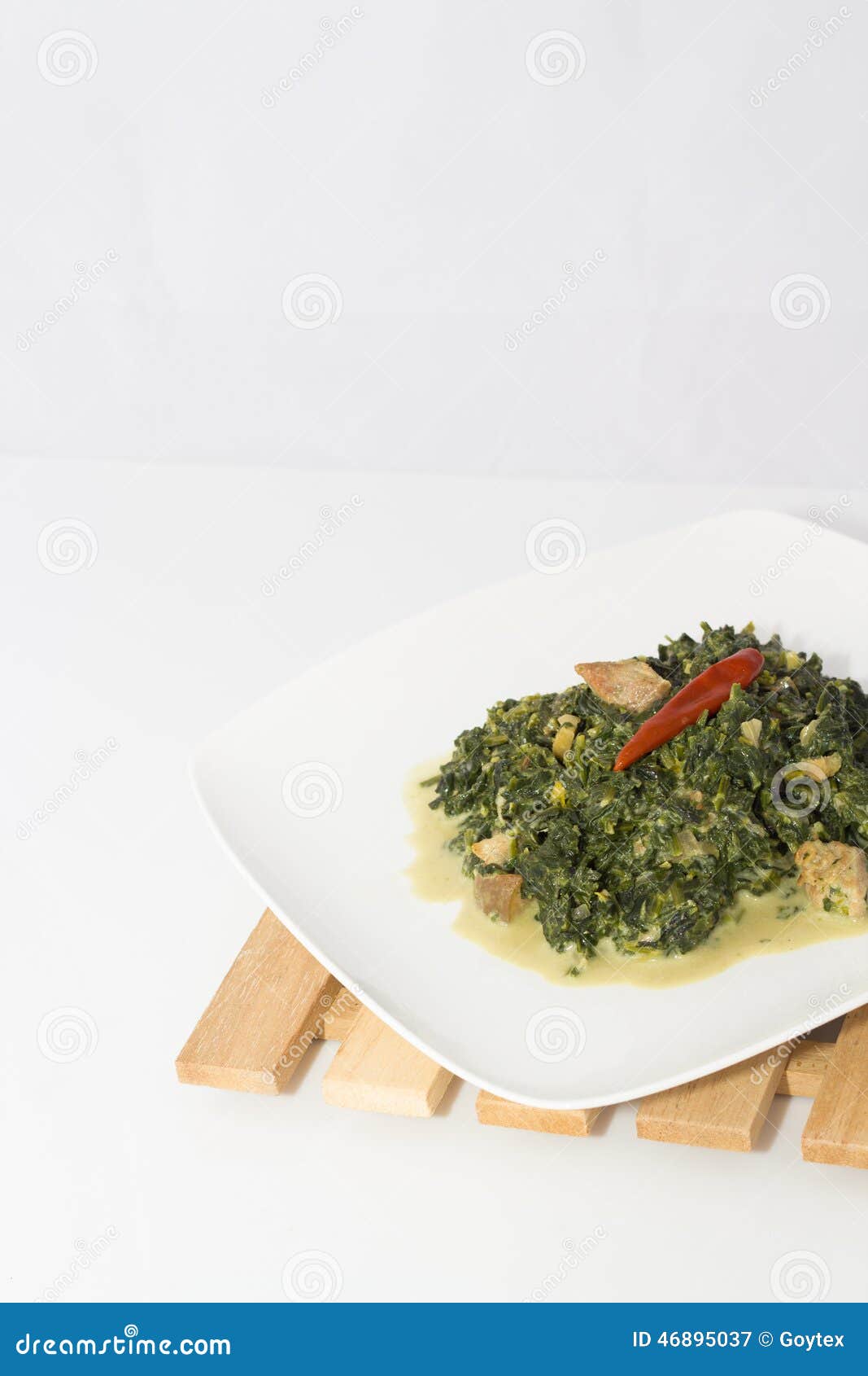 Spinach with coconut milk stock image. Image of cook - 46895037