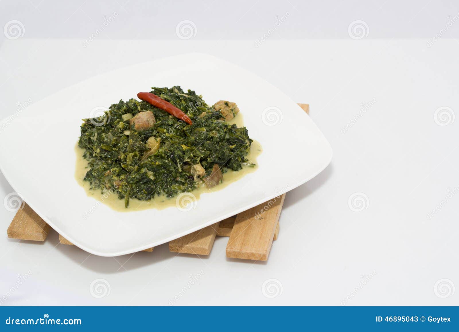 Spinach with coconut milk stock image. Image of philippines - 46895043