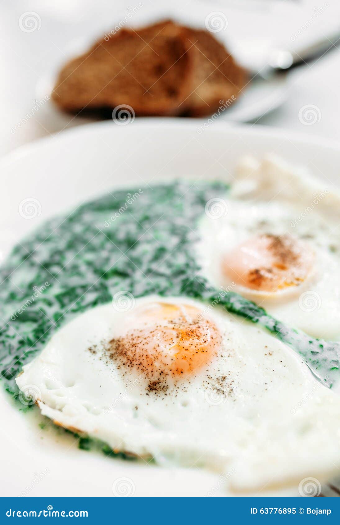 Spinach and Eggs for Dinner Stock Image Image of dinner, green 63776895