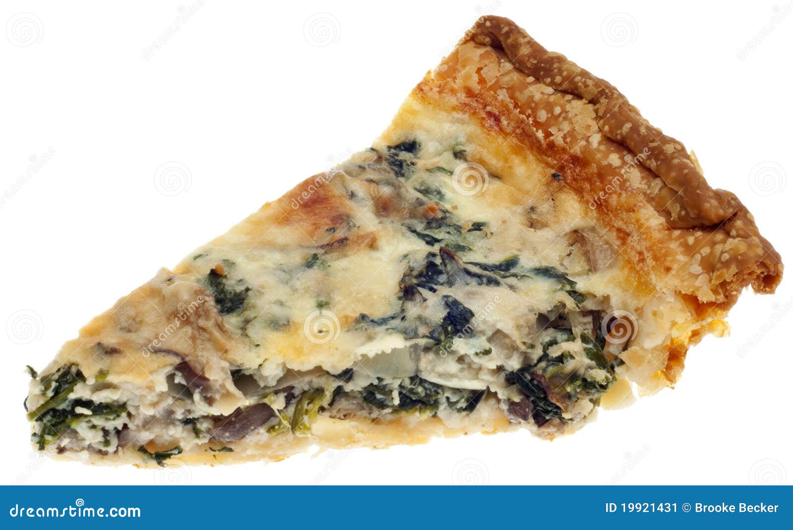Spinach, Mushroom and Shallot Quiche Stock Image Image of french