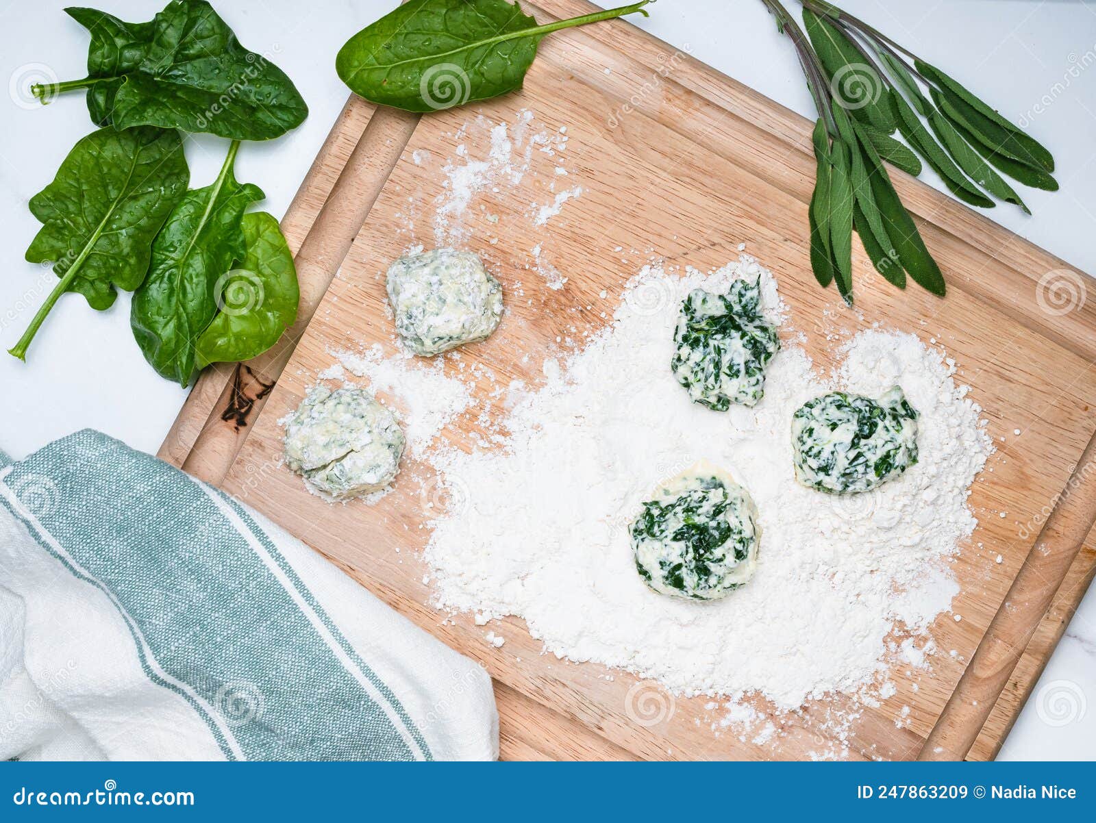 Spinach ricotta gnocchi stock image. Image of lunch 247863209