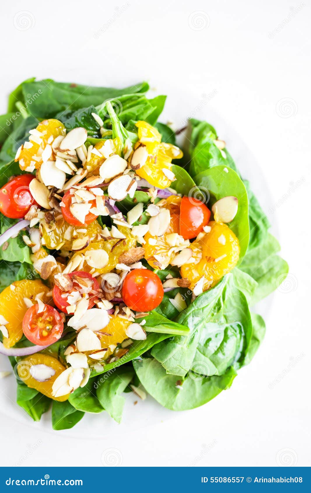 Spinach salad stock image. Image of culture, greens, vegetable 55086557