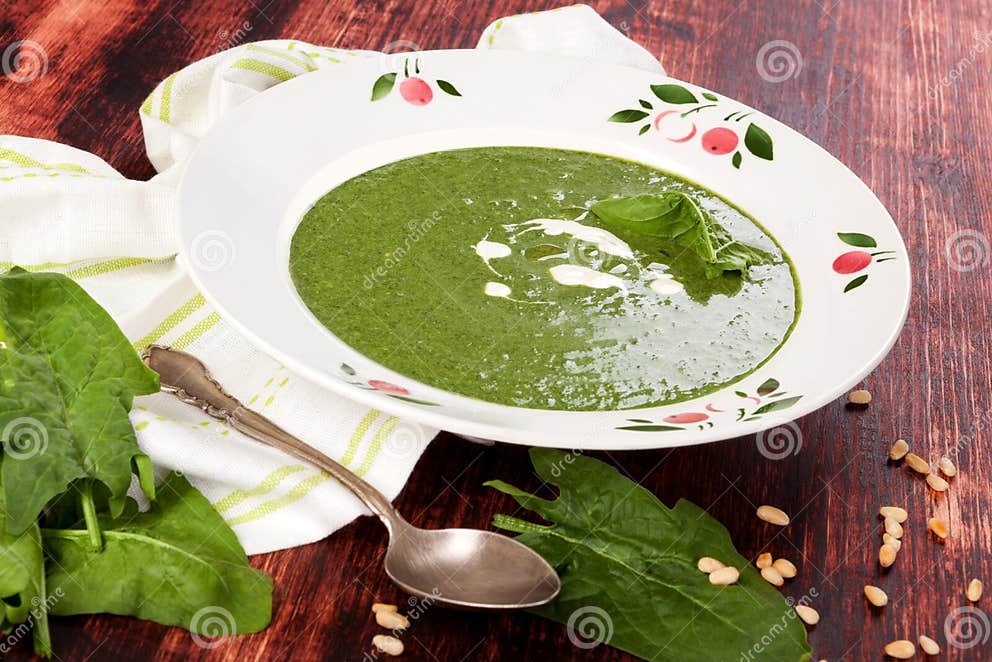Spinach soup. stock photo. Image of brown, healthy, bowl - 48071380