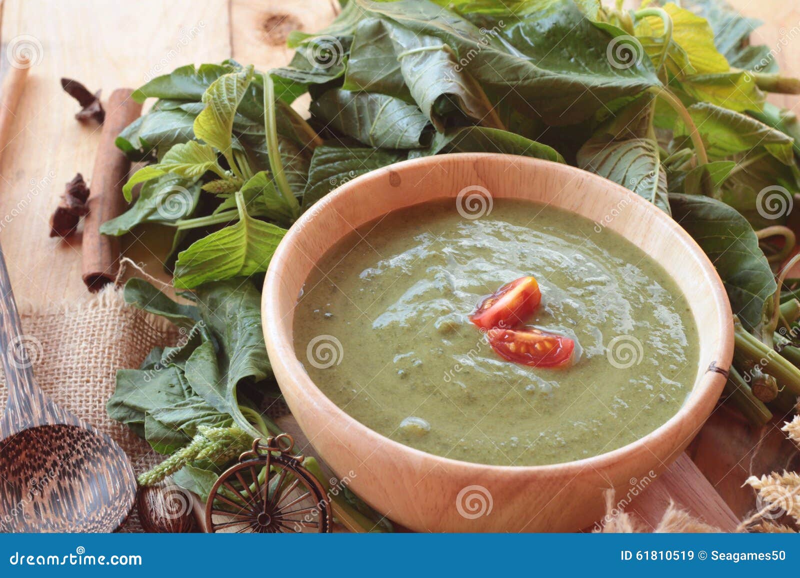 Spinach Soup and Healthy Food of Delicious. Stock Image Image of