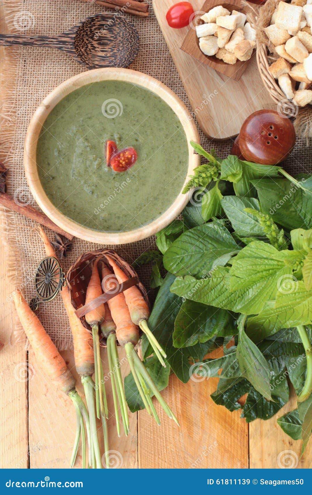 Spinach Soup and Healthy Food of Delicious. Stock Image Image of