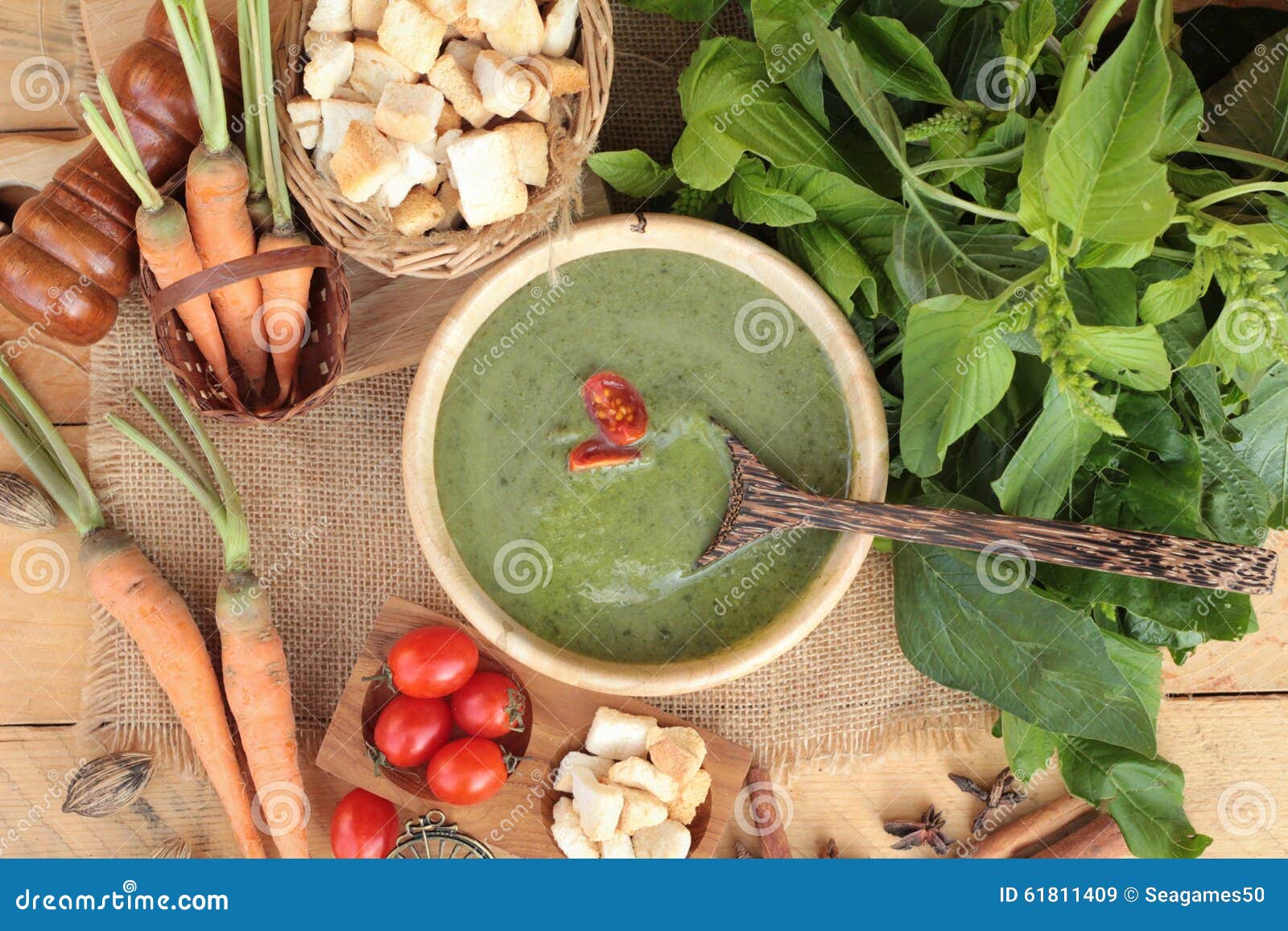 Spinach Soup and Healthy Food of Delicious. Stock Image Image of