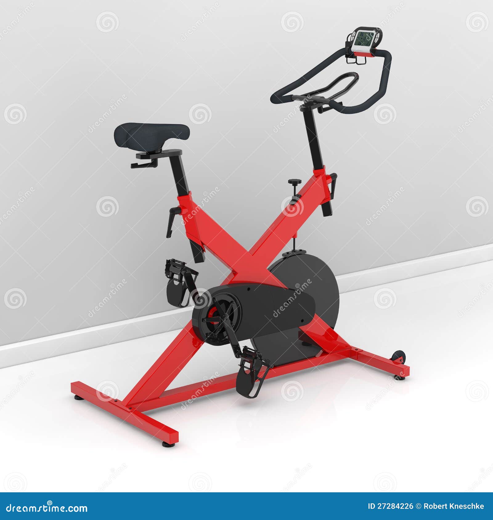 Spinning bike at home stock illustration. Illustration of fitness