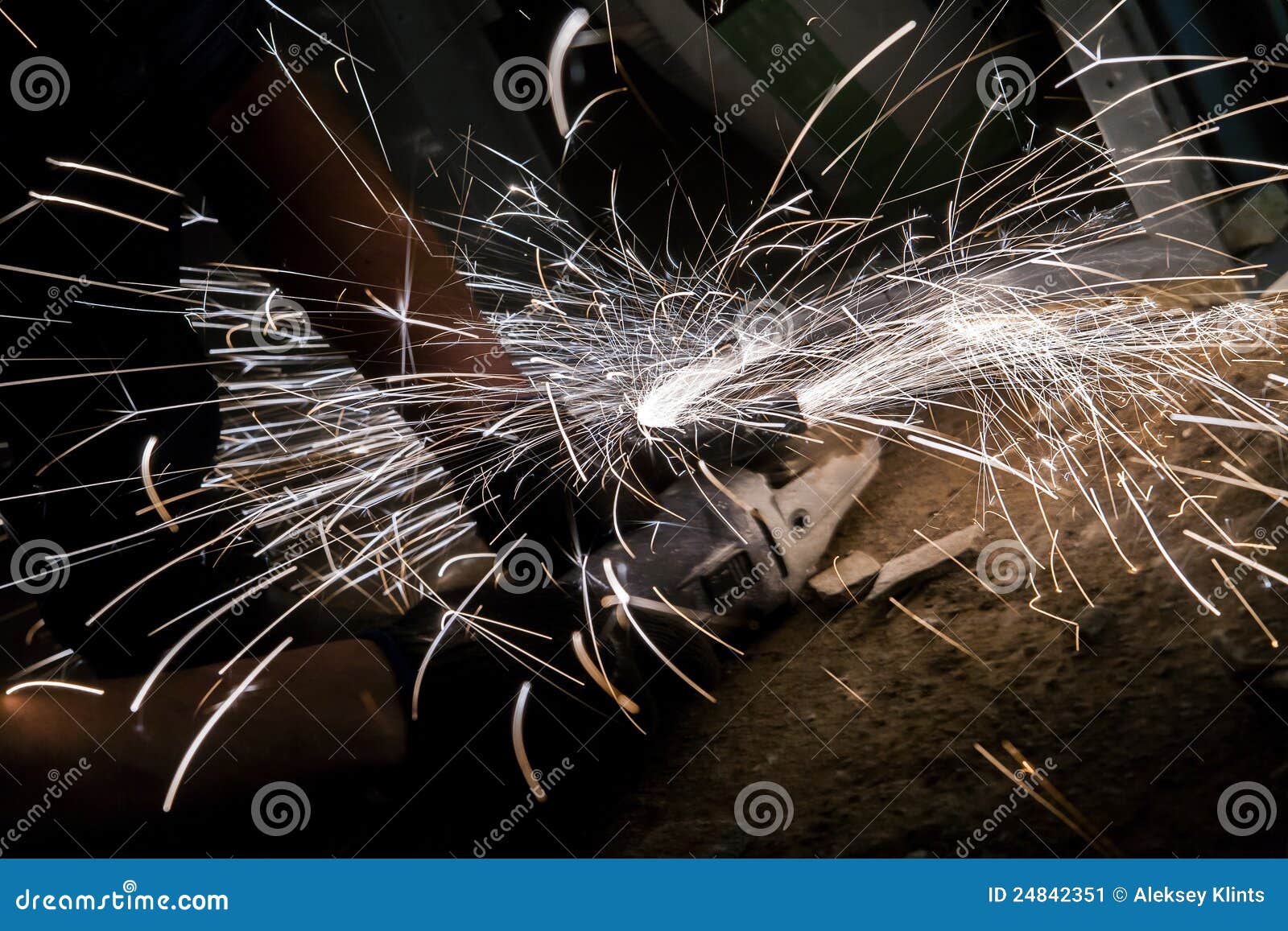 Spinning Disk of Circular Saw with Sparks Stock Image Image of