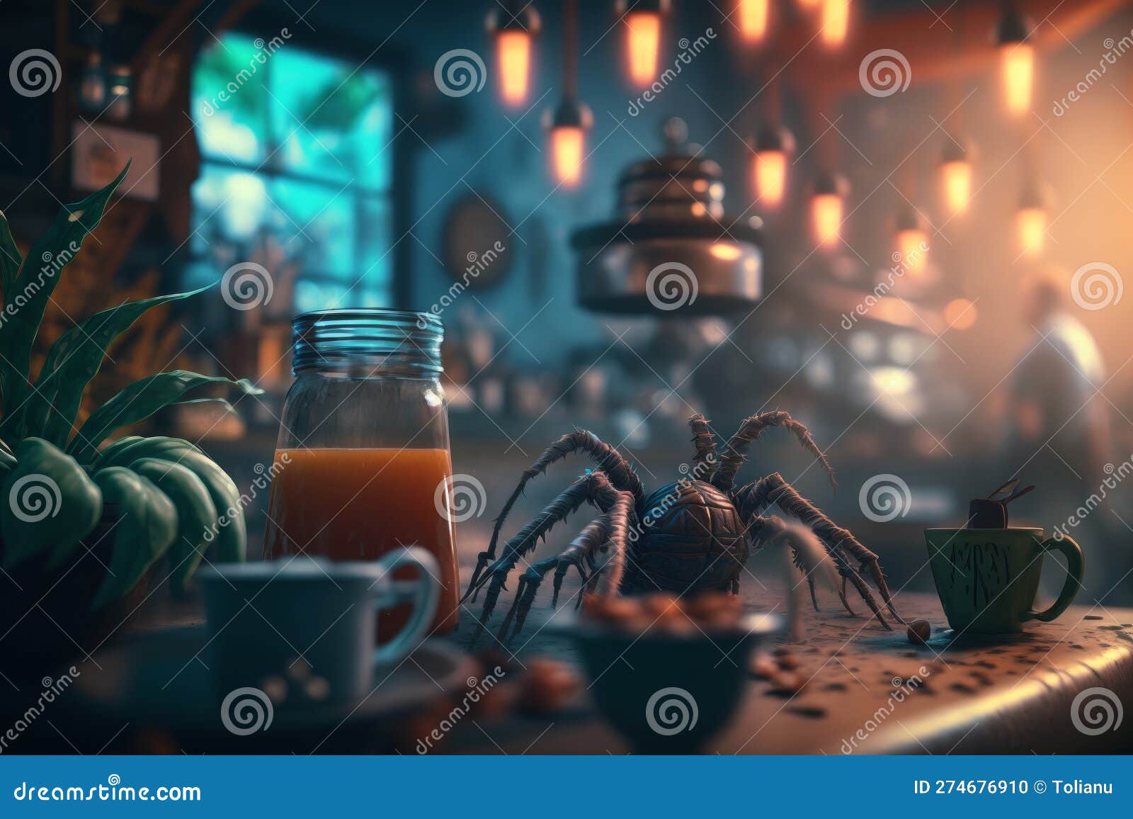 Spinning a Dream Spider Cafe and Epic Visuals 库存例证 插画 包括有 史诗, 焕发