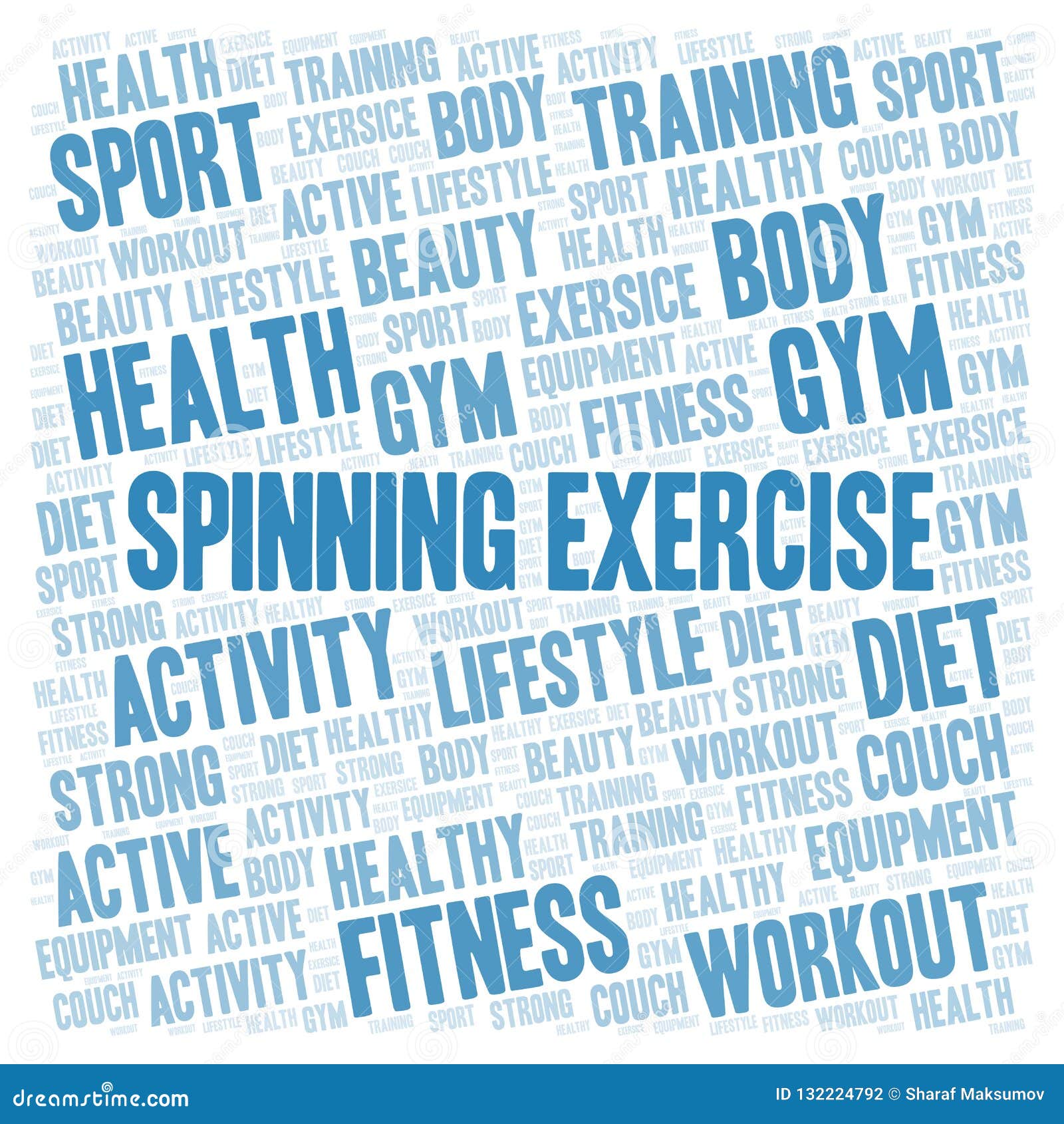Spinning Exercise Word Cloud Stock Illustration Illustration of couch
