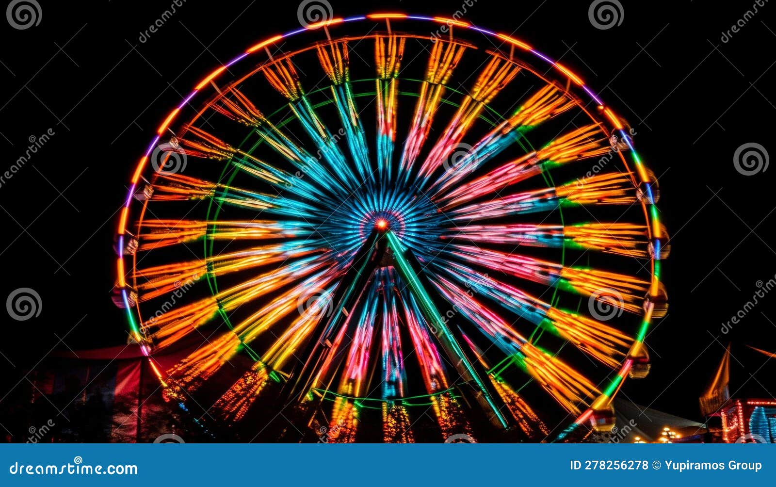 Spinning Wheel of Joy, Vibrant Colors Ignite Generated by AI Stock