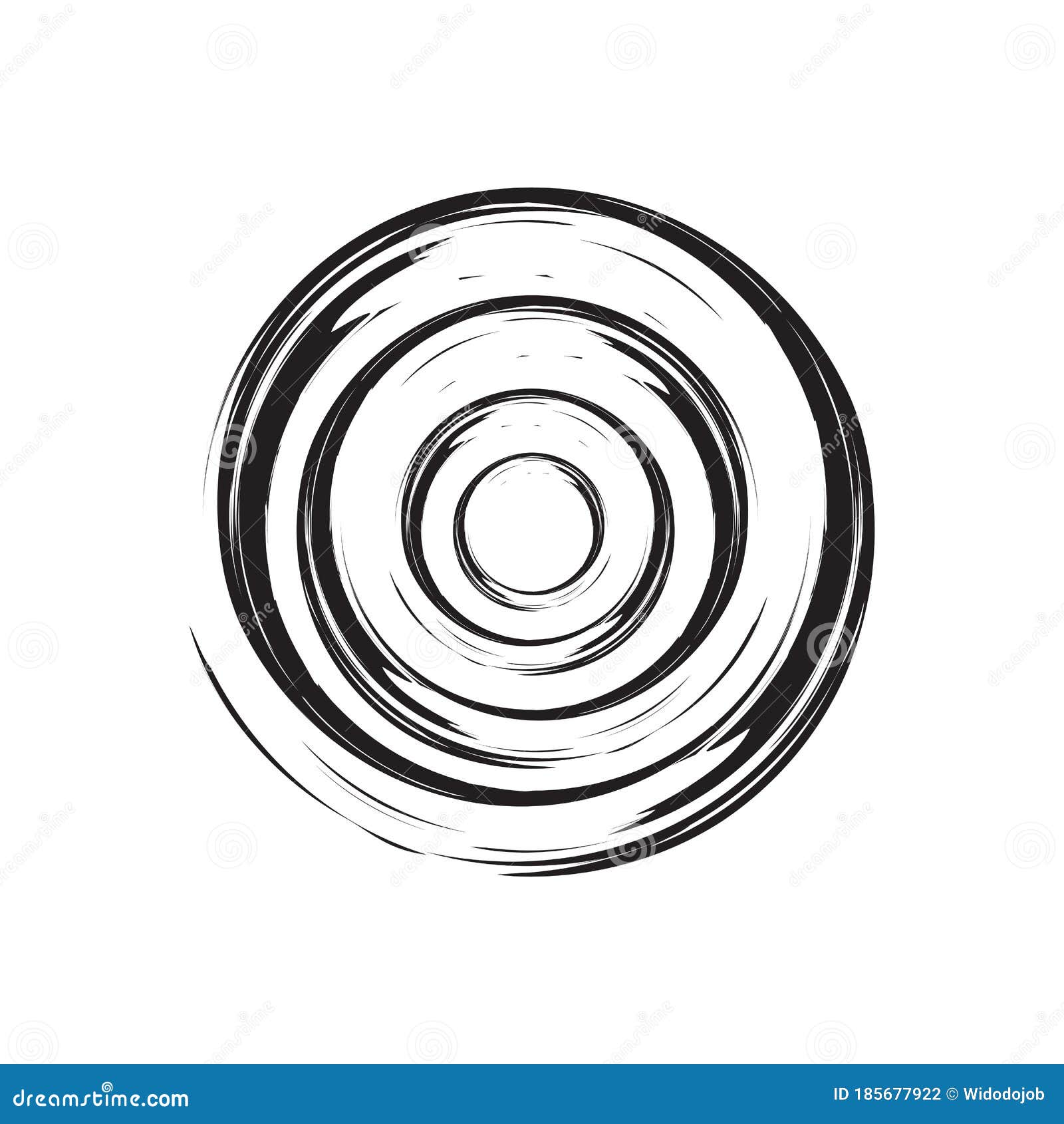 Spiral Brush Ink Design Vector Stock Vector Illustration of paintbrush, isolated 185677922