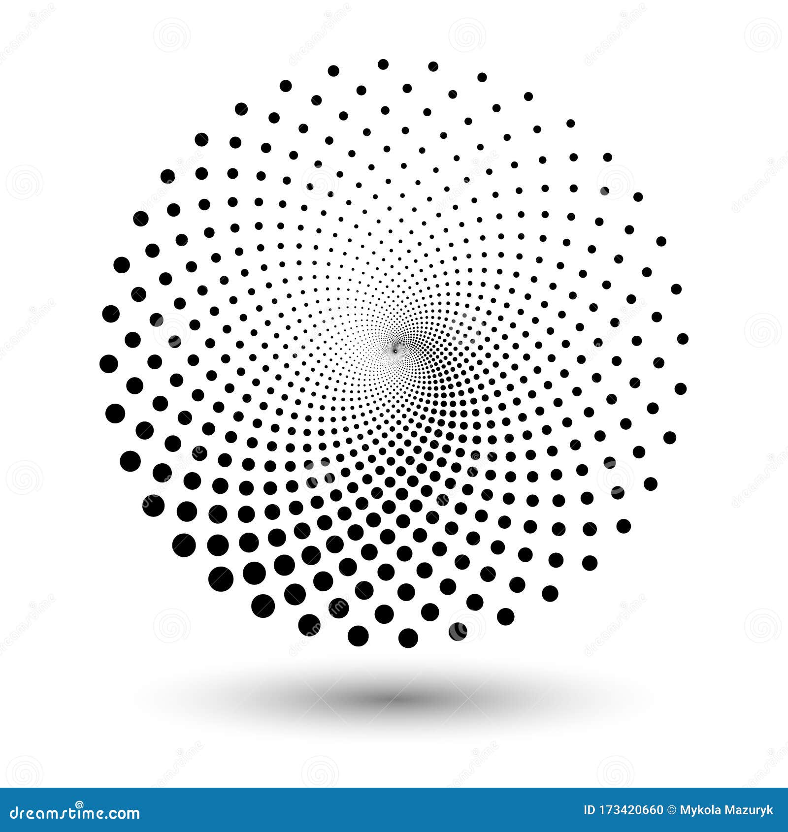 Spiral Dots Backdrop. Halftone Shapes, Abstract Logo Emblem or Design  Element for Any Project Stock Vector - Illustration of print, background:  173420660