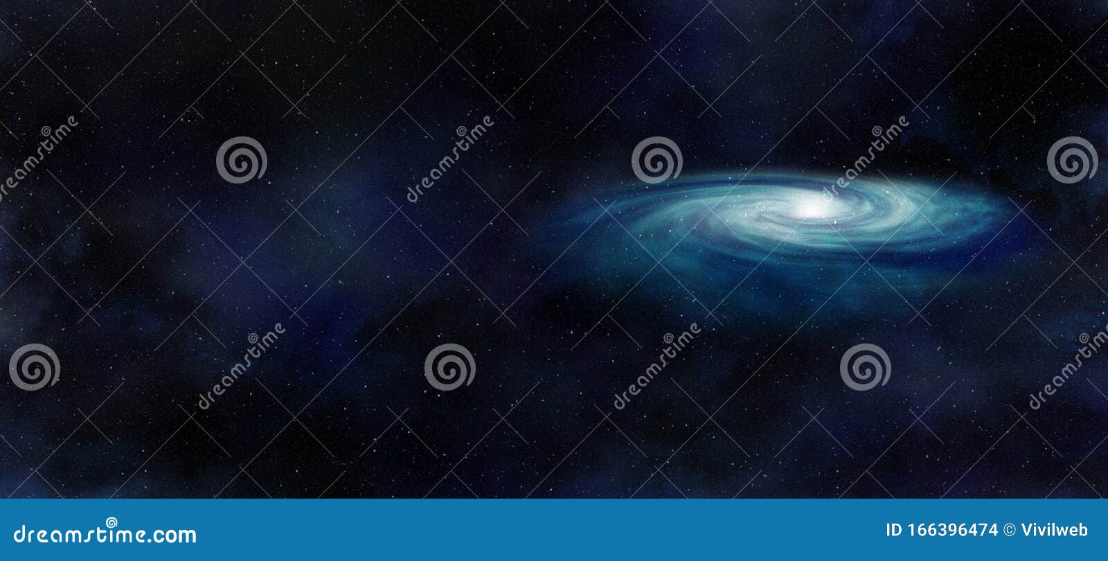 spiral galaxy in the outer space