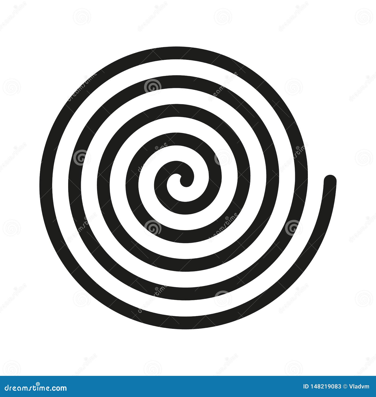 spiral icon. helix and scroll, gyre, curl, loop . flat . stock -  .
