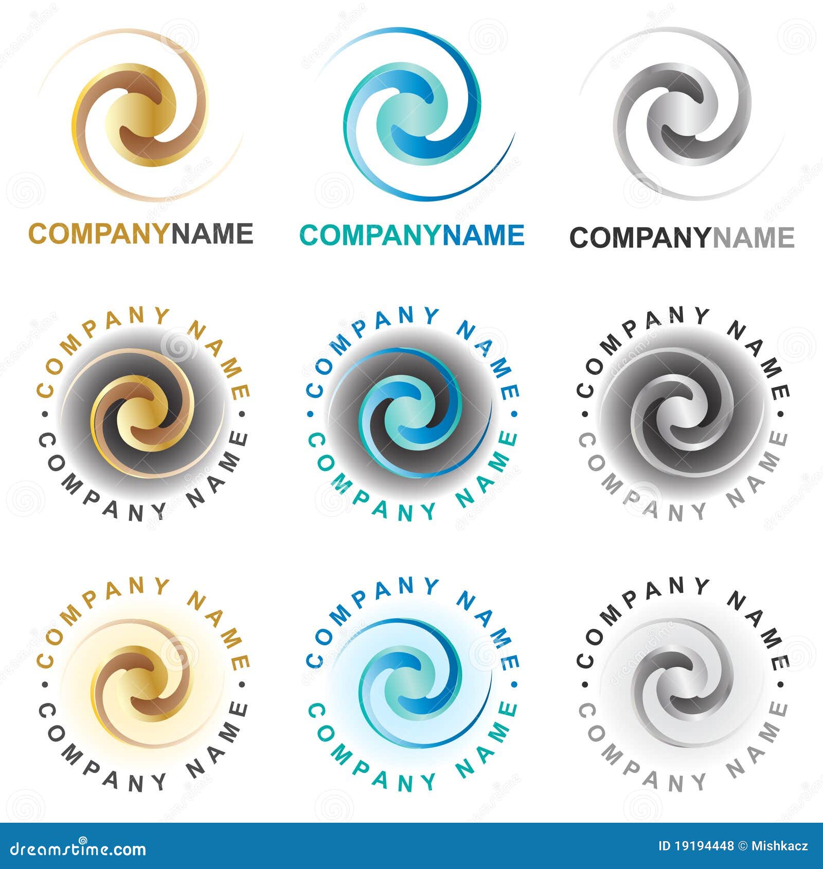 spiral icons and logo  s