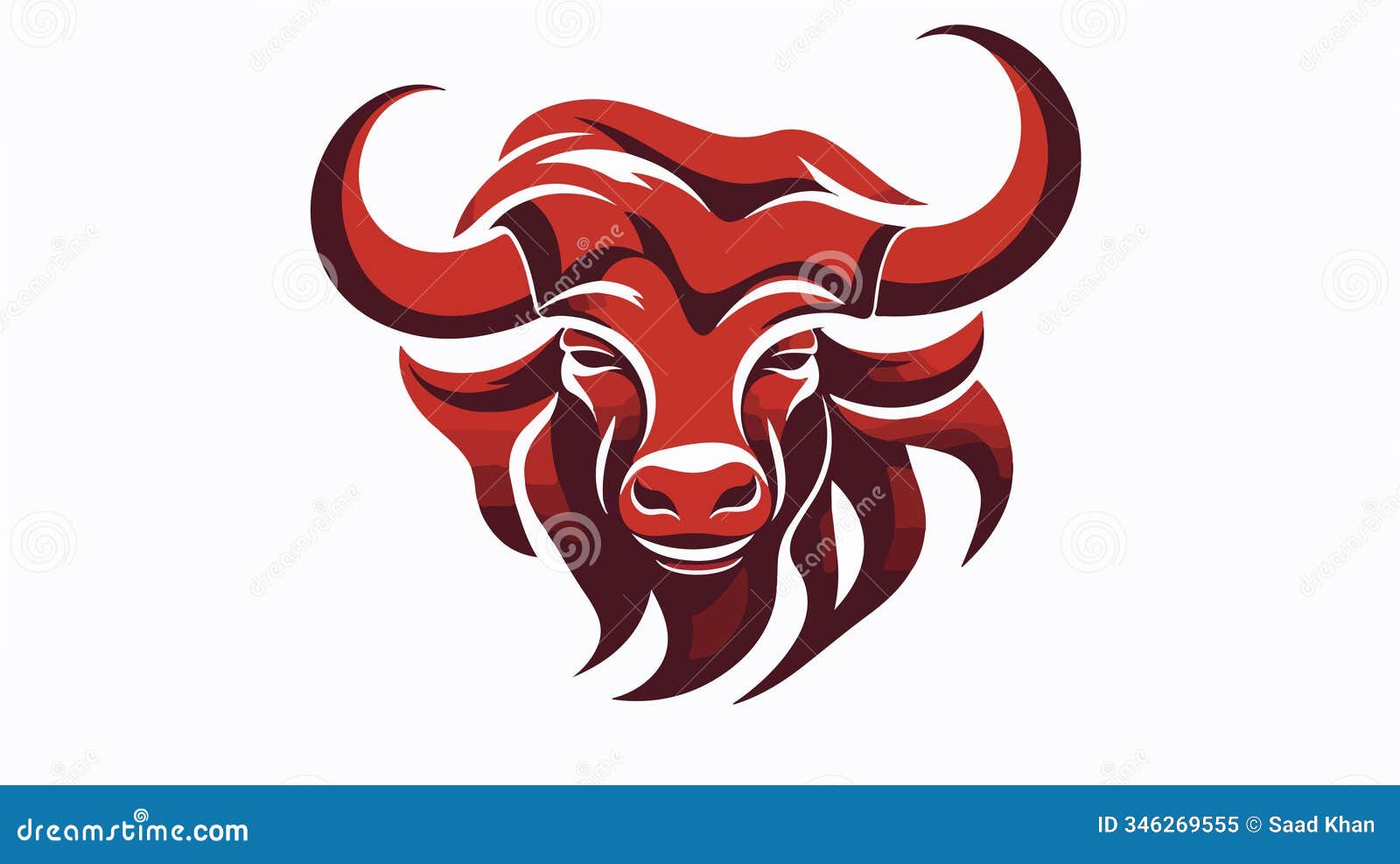 spiral meat looking bull head  butcher logo