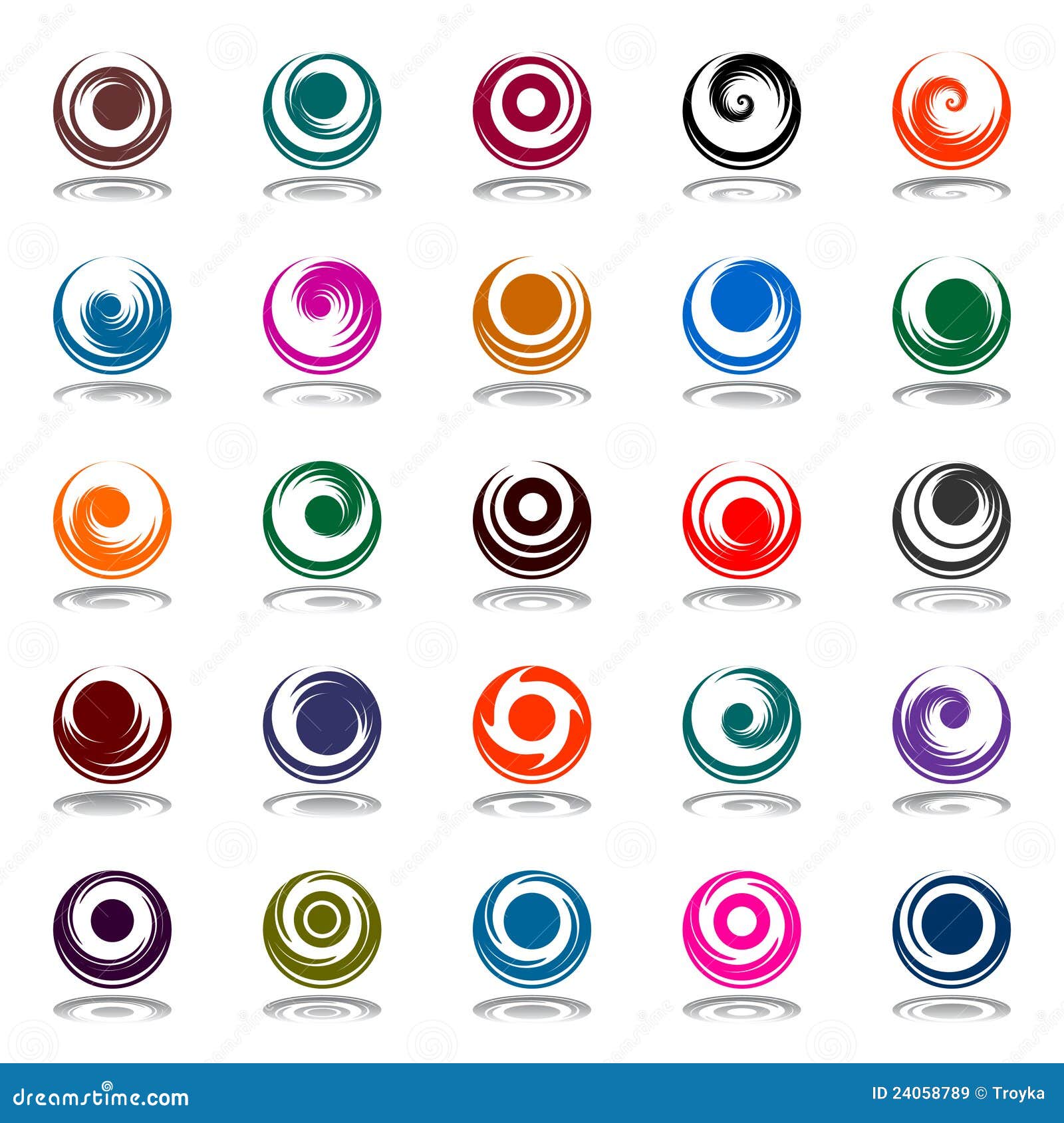 Spiral Movement In Circle Shape Design Elements Stock Vector