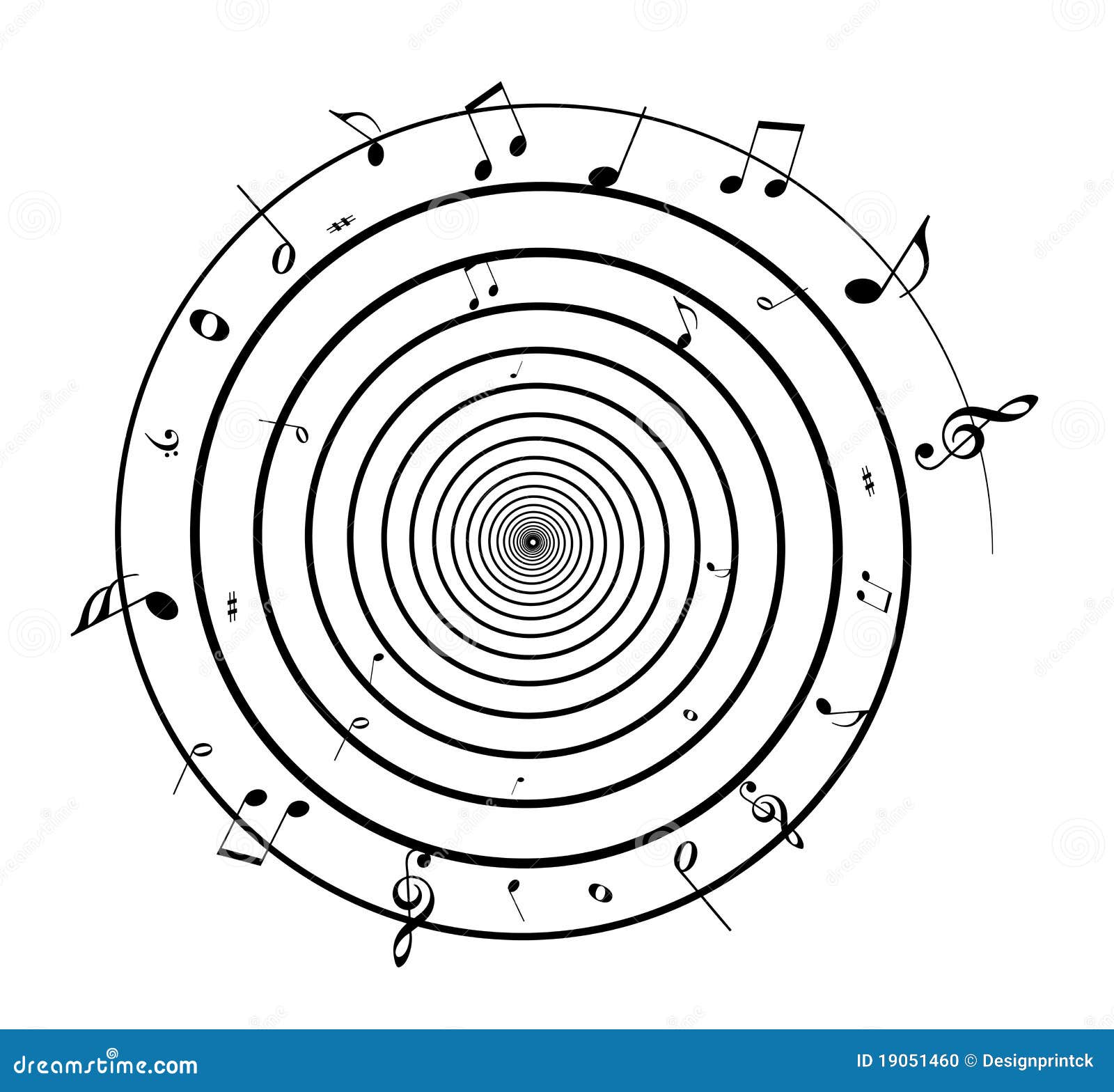 Spiral music notes s