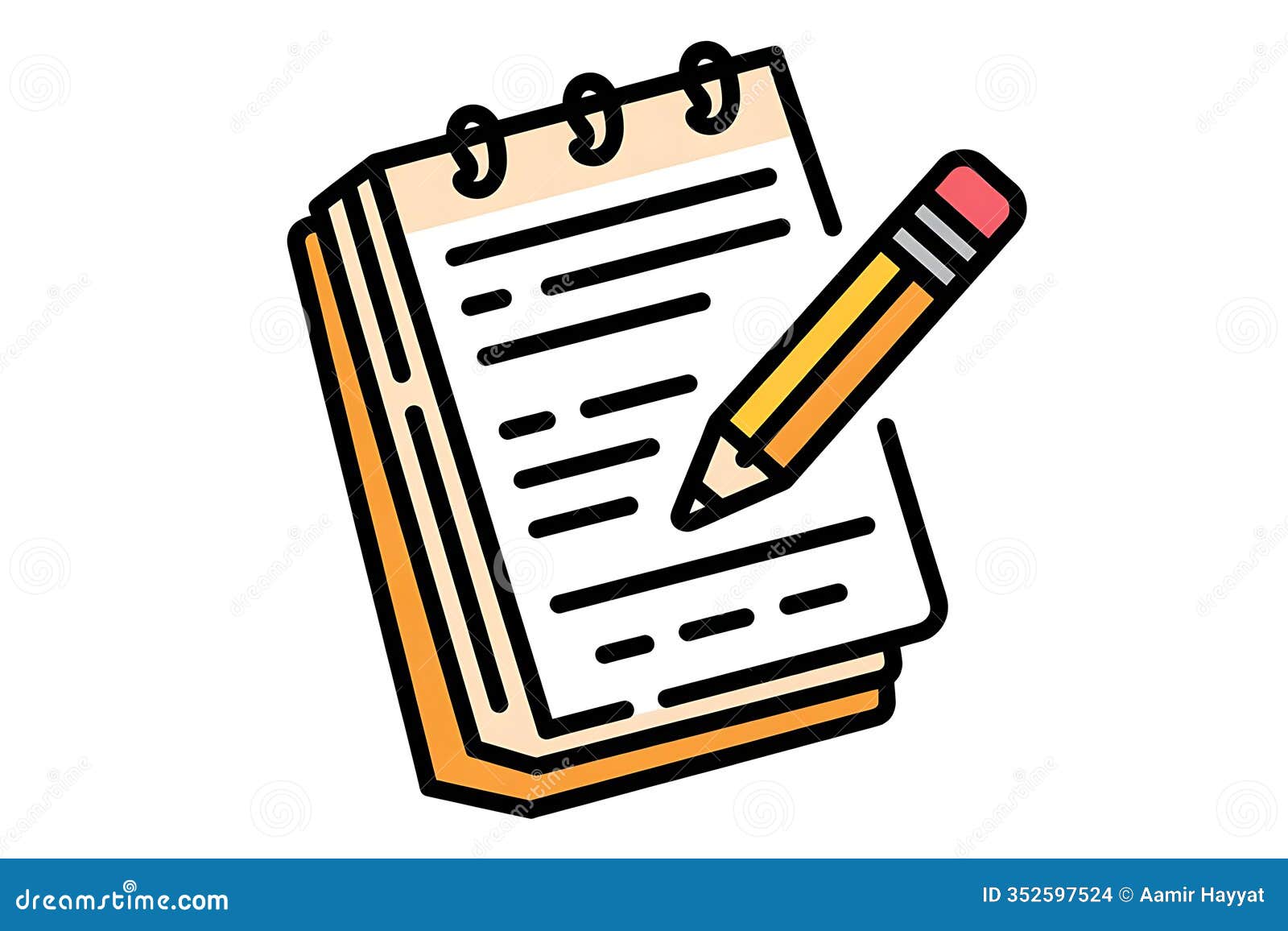 spiral notepad pencil writing notes sketch drawing idea plan