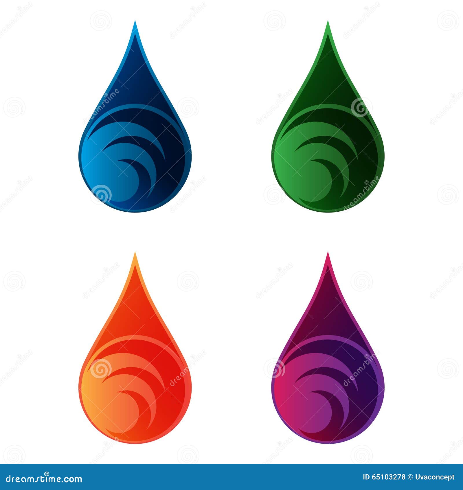 spiral sphere in the drop abstract logo  template