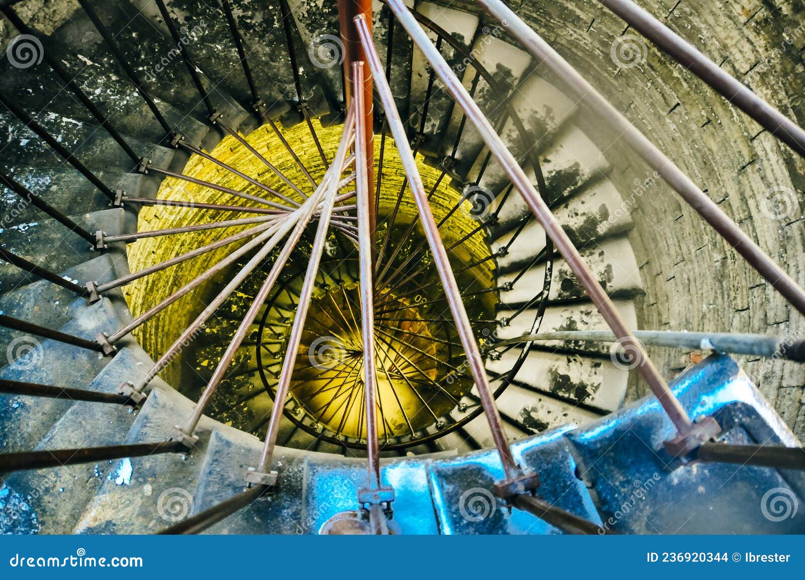 spiral staircase detail of the eckmuhl lighthouse