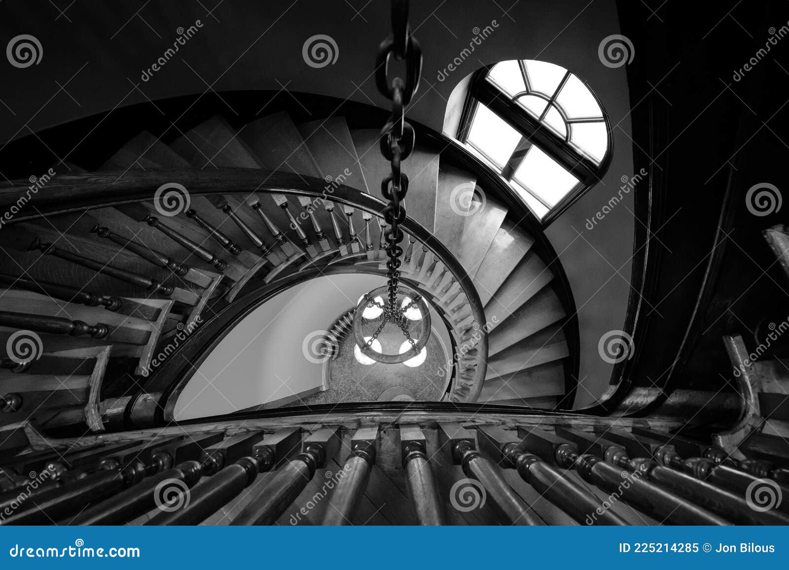 spiral staircase in the handley library, in winchester, virginia